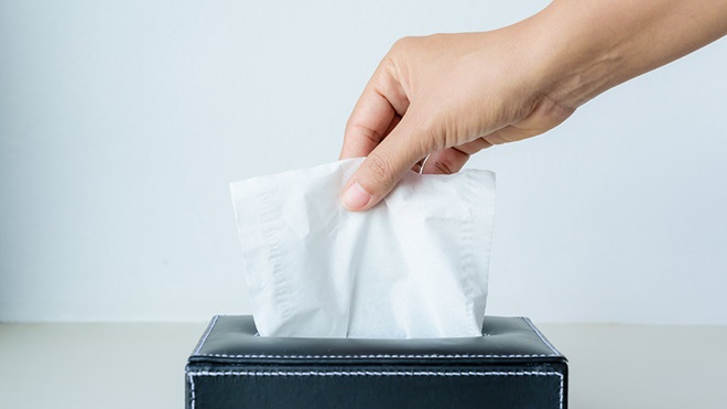 tissue in tissue box